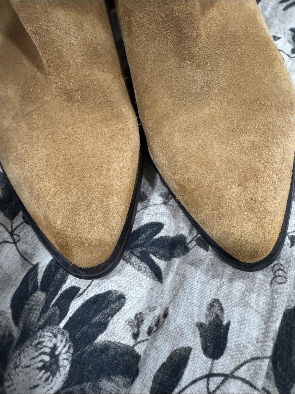 Mango MNG Suede Ankle Boots Tan Camel Pointed Toe Block Heel EU 41 - Picture 2 of 7
